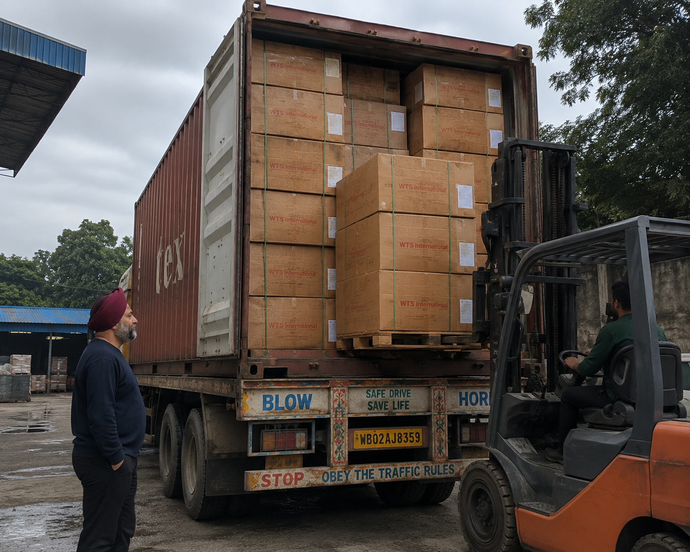 Goods packed and loaded for export